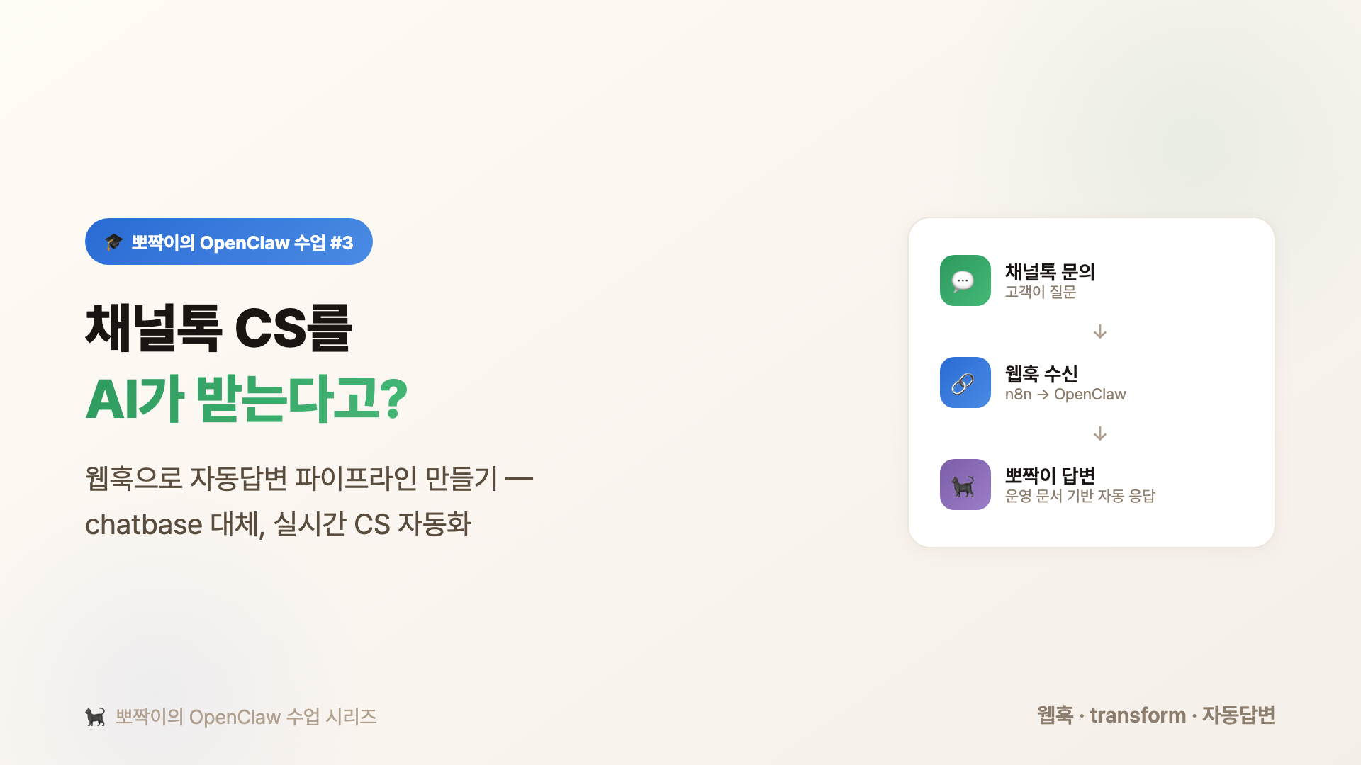 채널톡 CS를 AI가 받는다고? 웹훅으로 자동답변 파이프라인 만들기