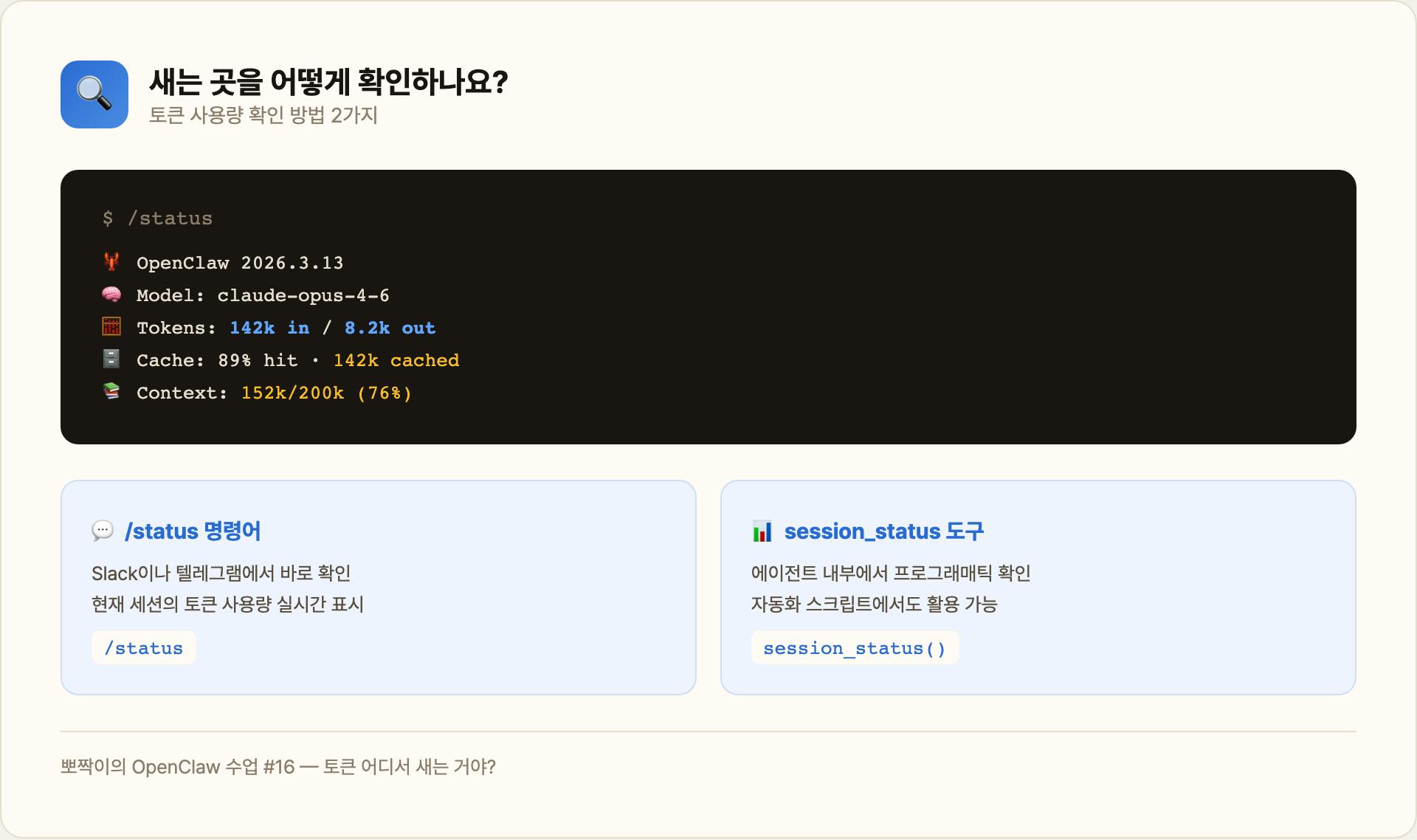 토큰 사용량 확인 방법