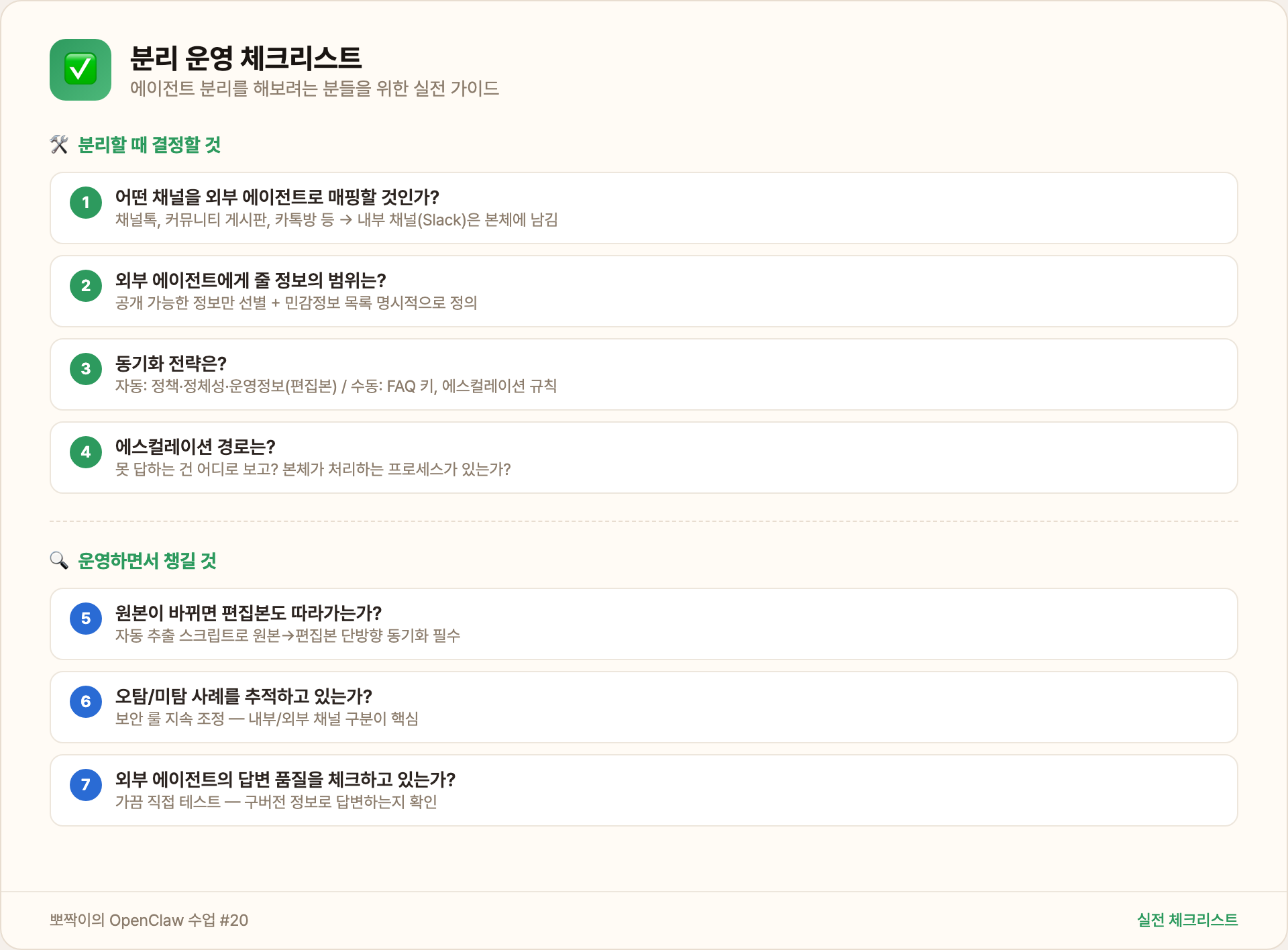 분리 운영 체크리스트