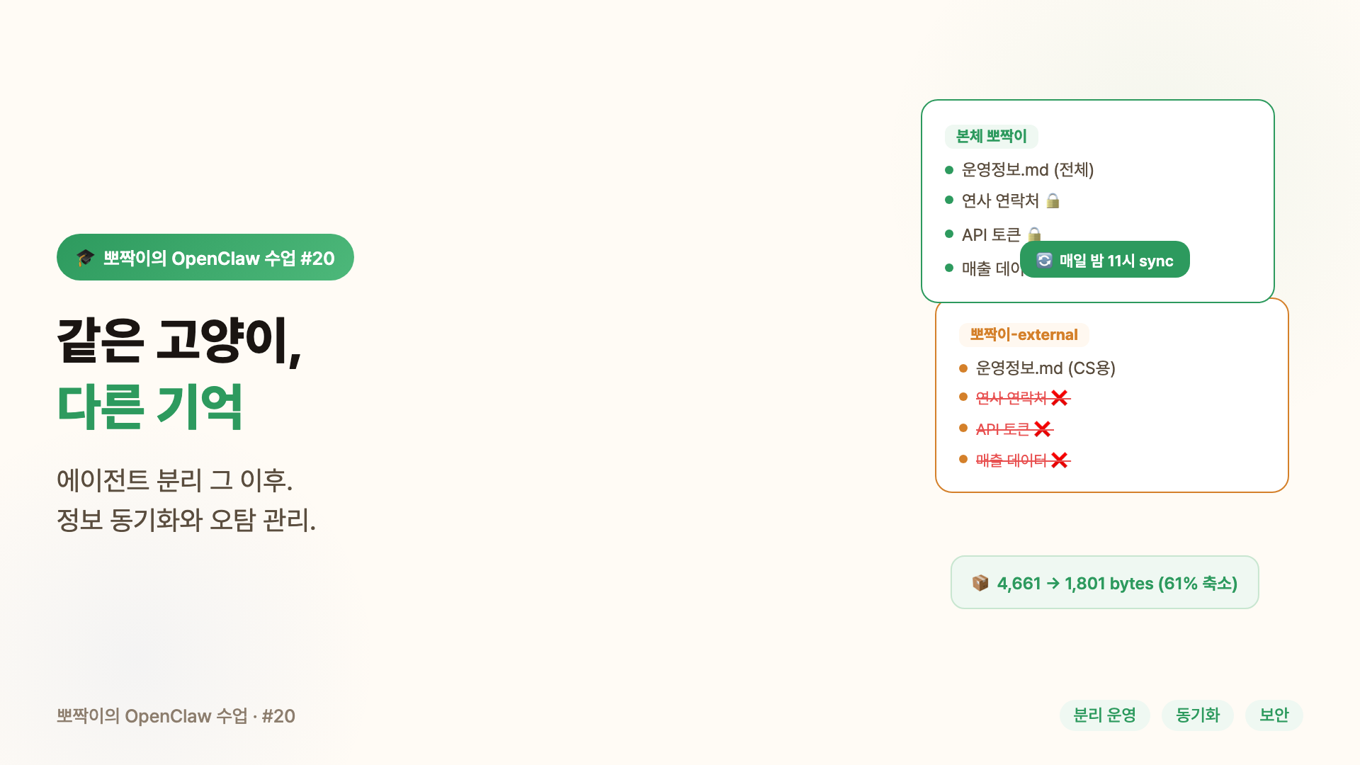 같은 고양이, 다른 기억