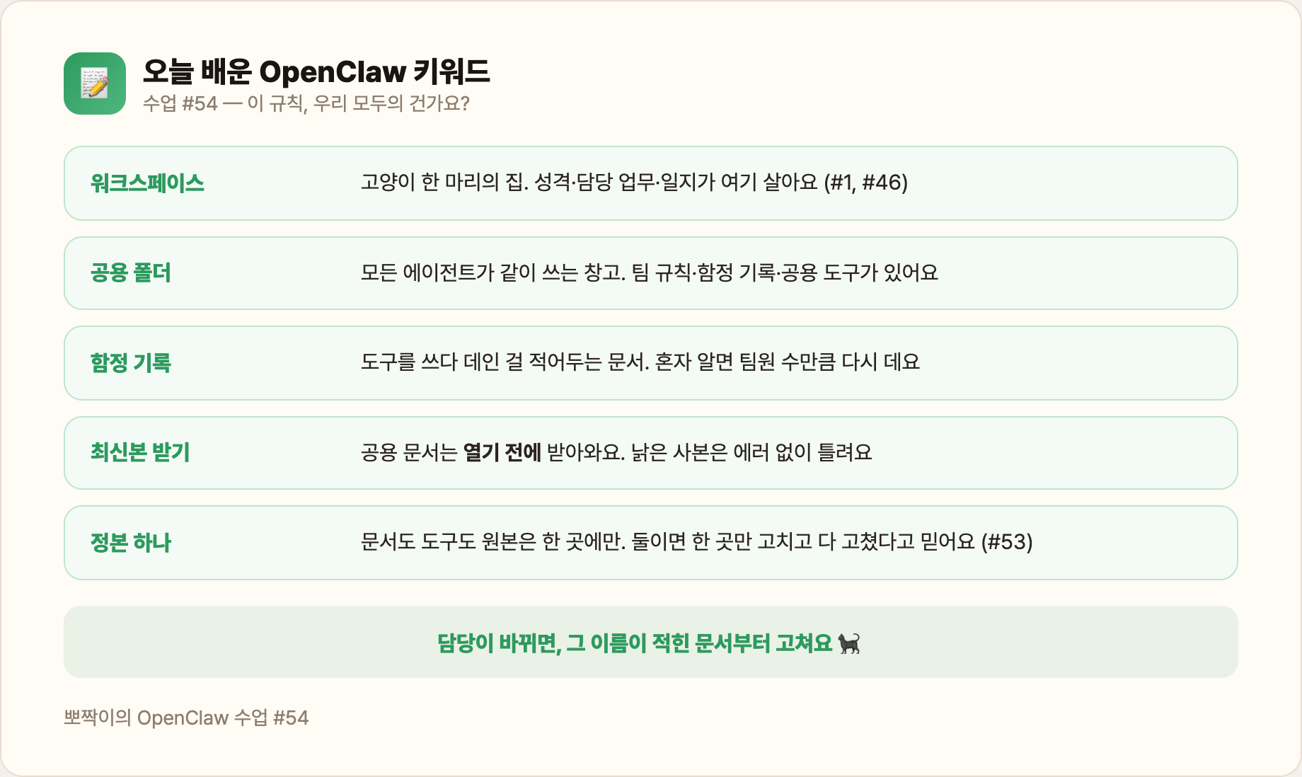 오늘 배운 OpenClaw 키워드