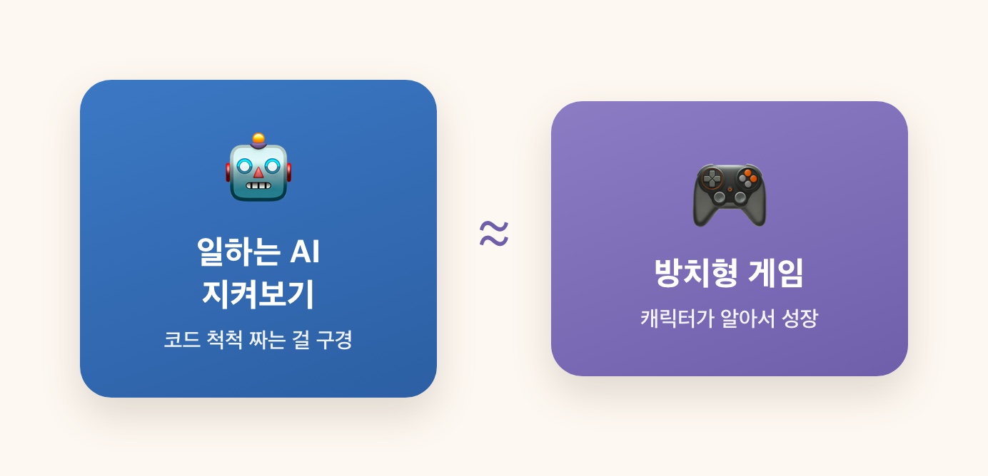AI가 일하는 게 방치형 게임 같아서, 진짜 게임으로 만들었다 — 8시간의 벽을 모델 교체로 넘은 이야기
