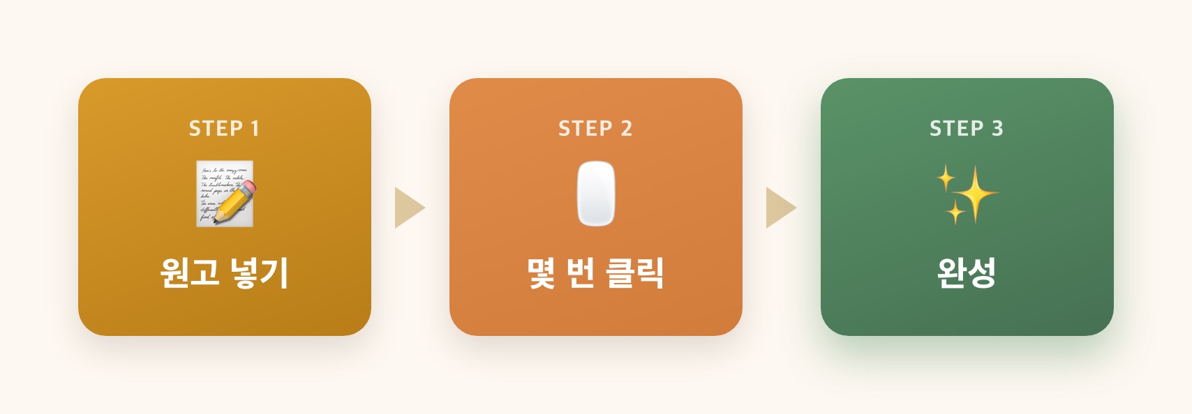 3스텝으로 끝나는 화면 흐름