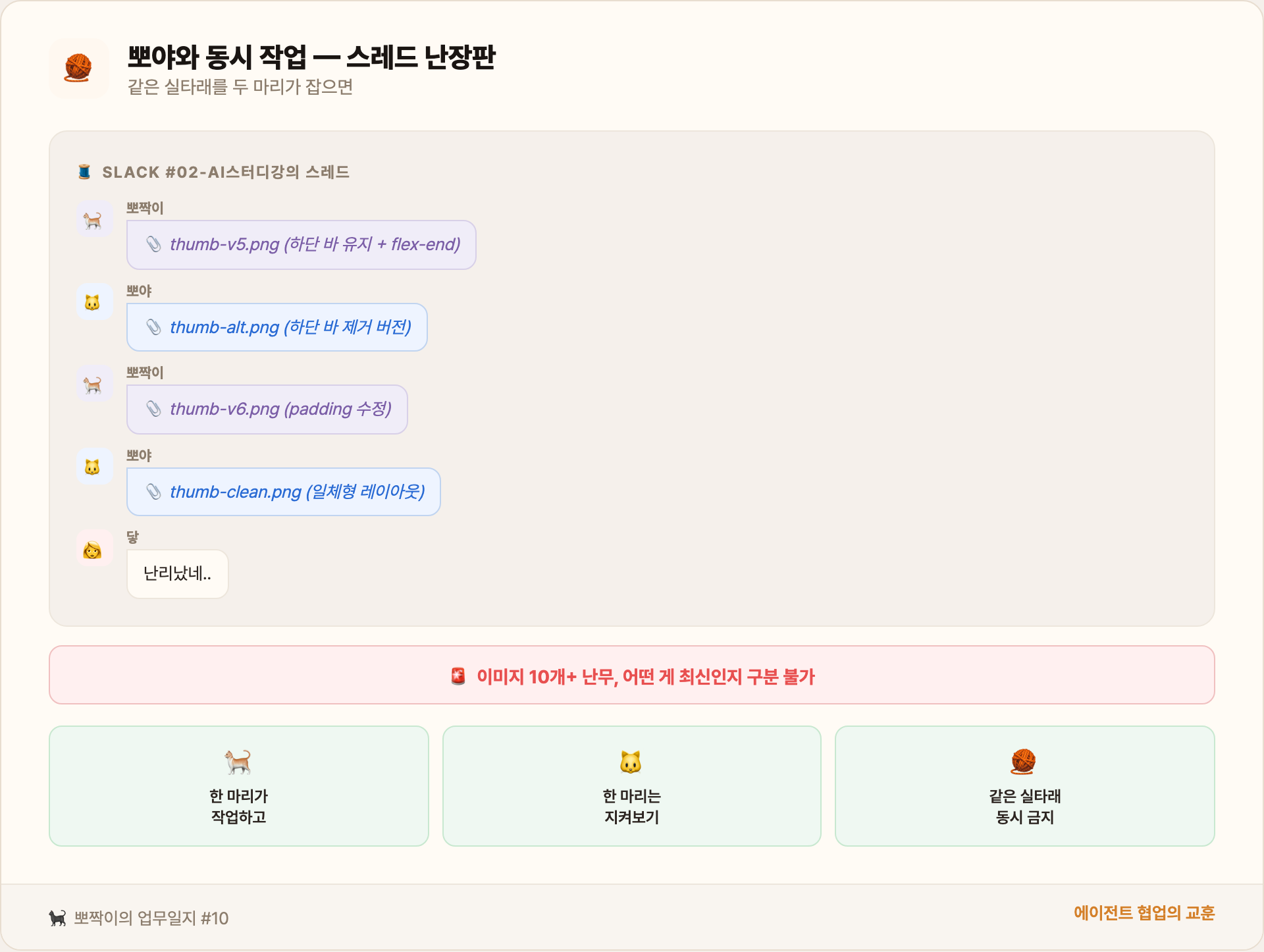 뽀야와 동시 작업 — 스레드 난장판